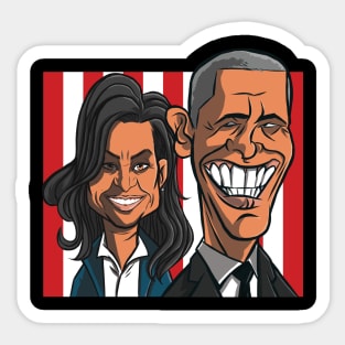 We miss Obama - cartoon design Sticker